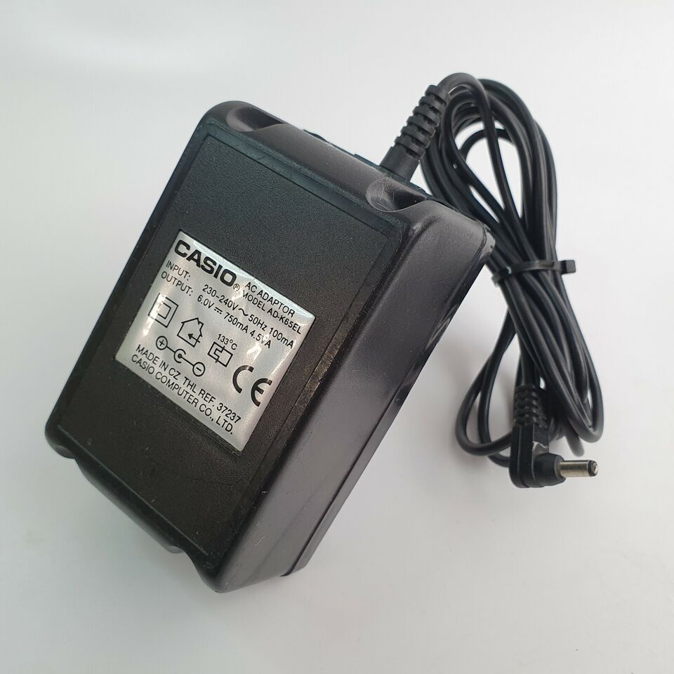 *Brand NEW*Casio 6.0V 750mA AC Adapter Model AD-K65EL Input 230 240V Keyboard Organ Power Supply Cable